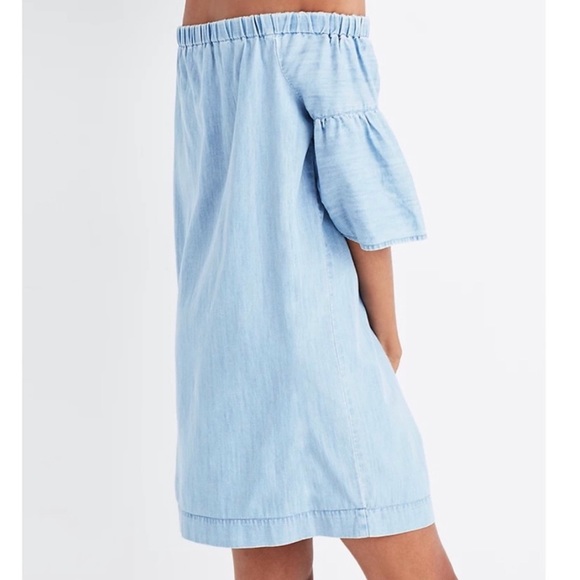 Madewell Denim Azalea Off the Shoulder Dress Size Small - Picture 2 of 5